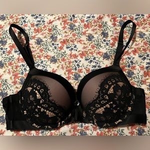 Victoria’s Secret Black and Tan Very Sexy Push-up Bra